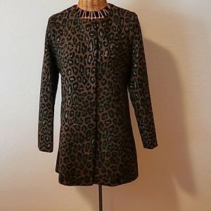 NWT Dolce Cabo Metallic Leopard Print Blazer Jacket - M